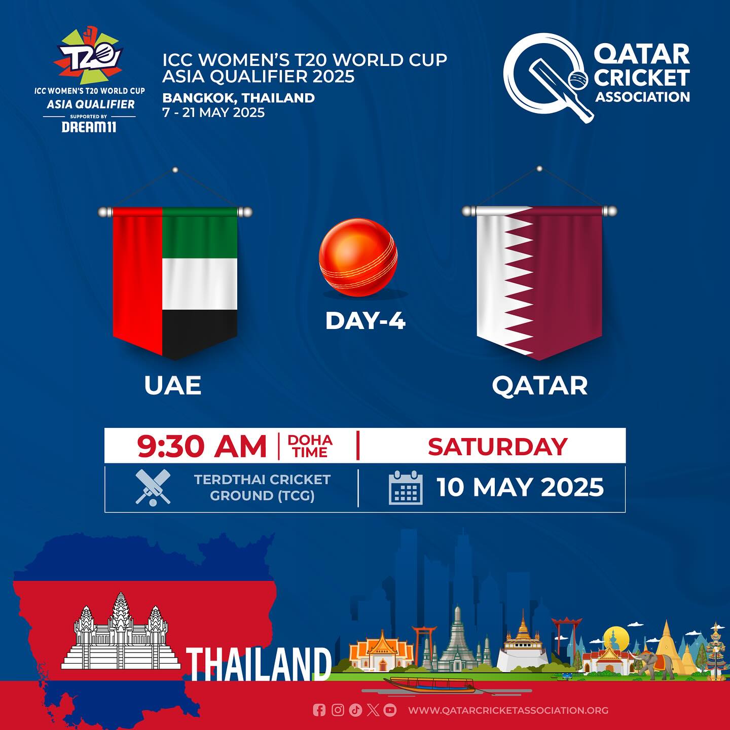 Qatar Women’s National Cricket squad gears up to face UAE and Malaysia in Bangkok qualifier.