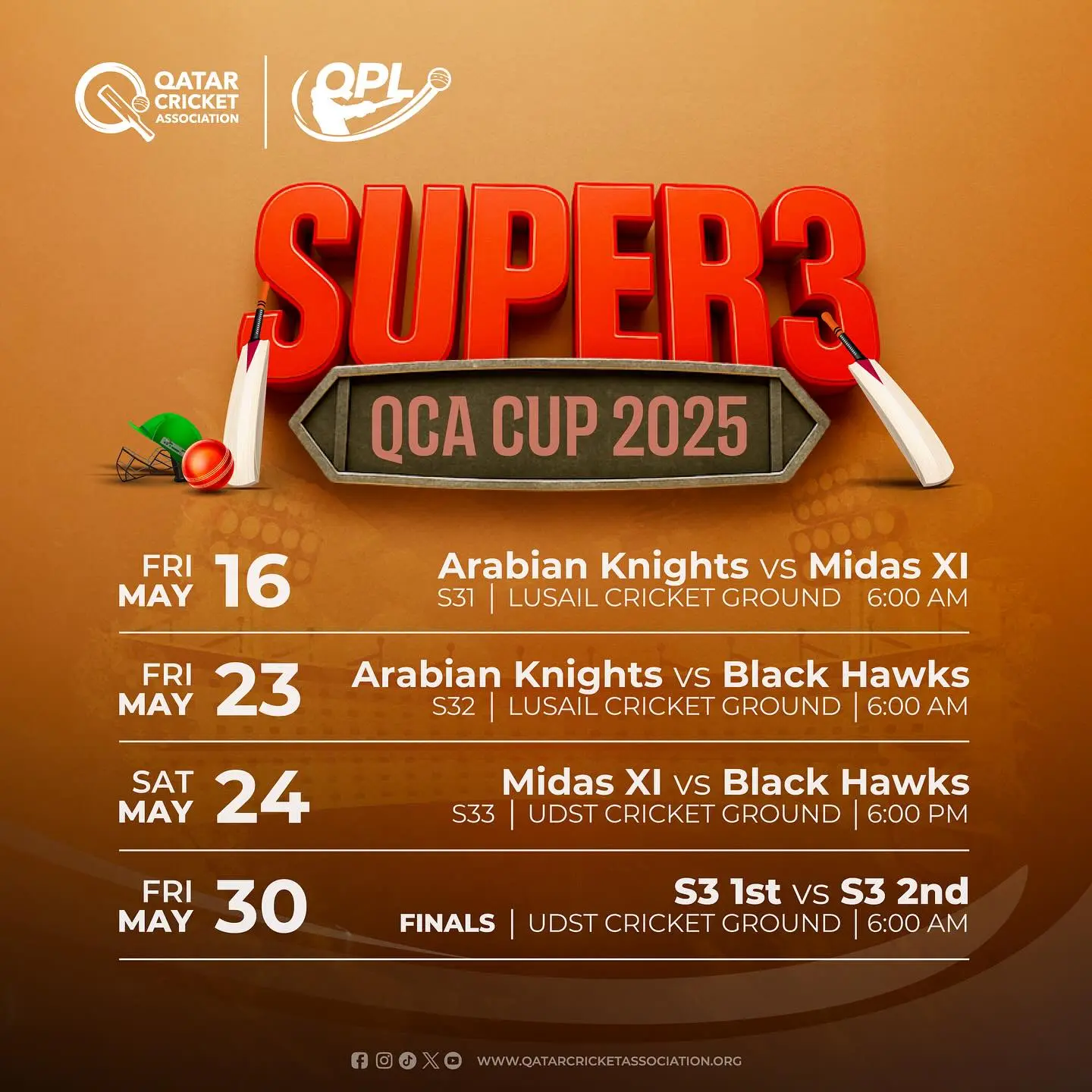 QCA Super 3 Cup 2025 Set For Thrilling Start Exciting local tournament featuring elite regional teams in four high-stakes matchups!!!!