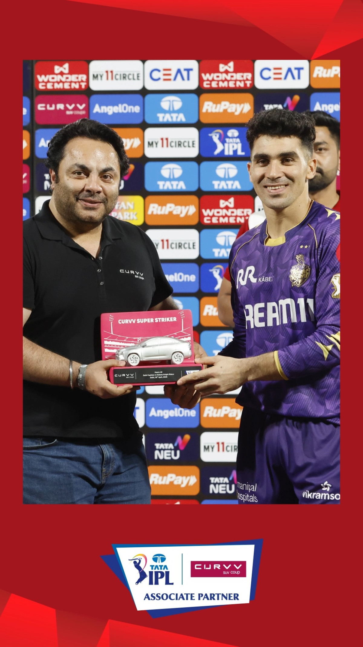 Rahmanullah Gurbaz Clinches Curvv Super Striker Award Afghan batsman shines in the DC vs KKR thriller at the IPL.