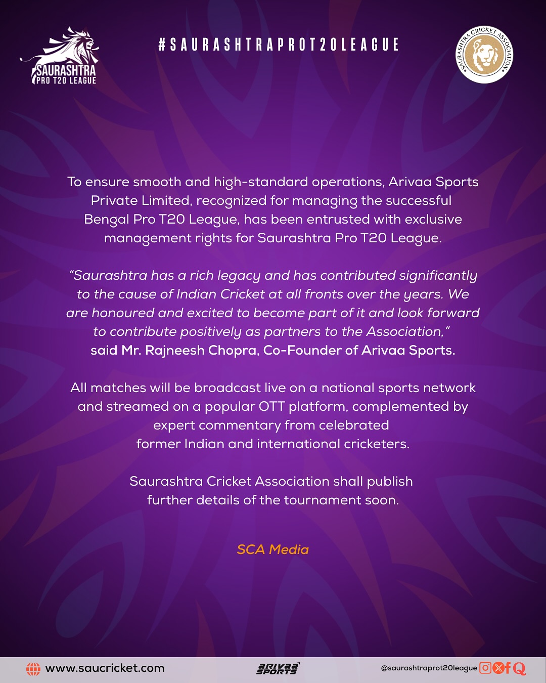 Rajkot Celebrates Saurashtra Pro T20 League