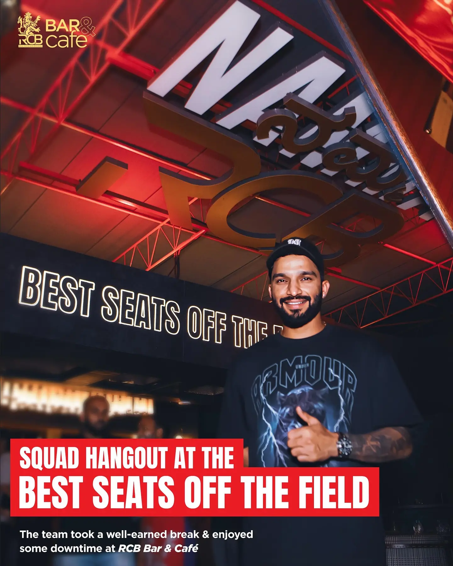 RCB Bar & Café Delivers Quality Off-Field Bonding Fans enjoy food, laughs and bonding at Garuda Mall’s RCB Bar & Café in a memorable night.