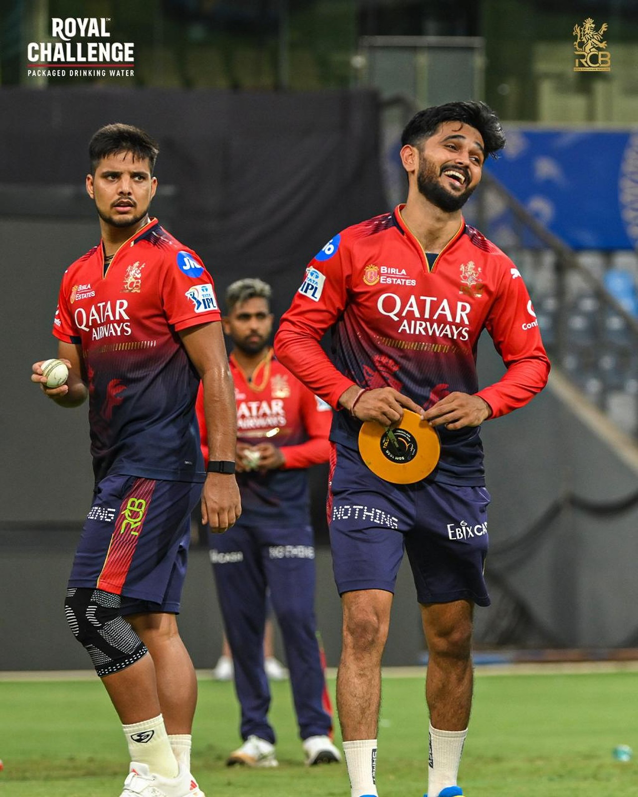 A light-hearted moment sparks laughter among RCB players with quirky run-up measures posted.