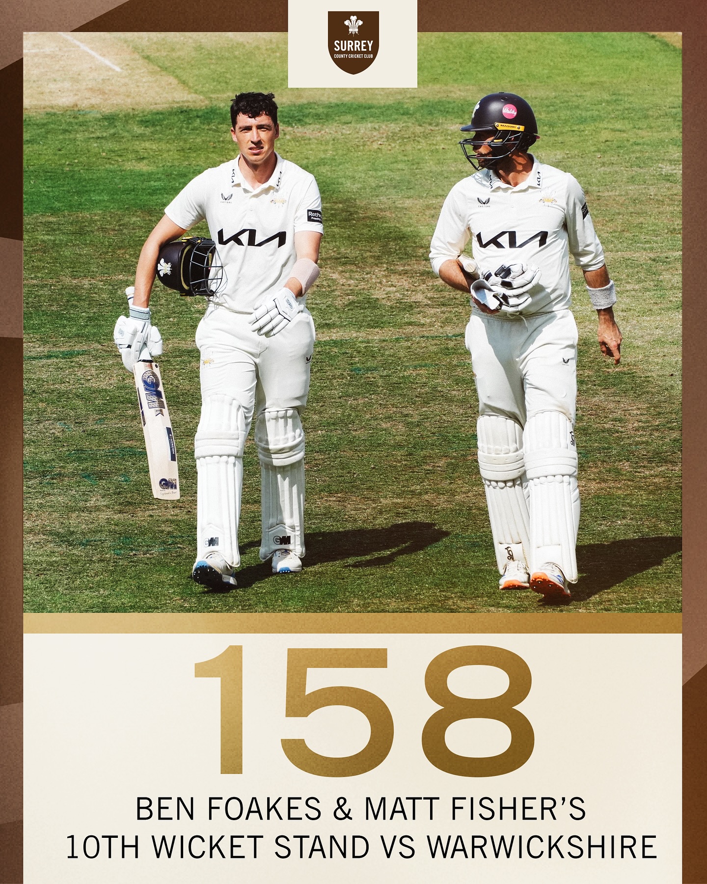 Foakes and Fisher set a superb 10th wicket record for Surrey against Warwickshire on T20!!