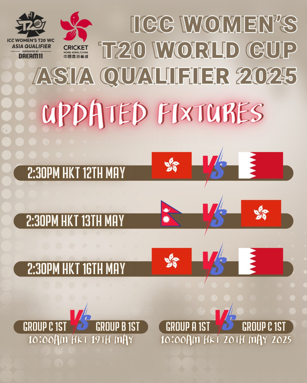Match shifted to 2:30 PM as Thailand rain alters play, rally behind Hong Kong women! - Win