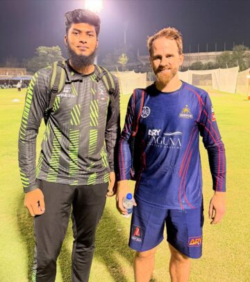 Bangladeshi cricketer Rishad Hossain dazzles with his iconic 22..22 caption on Instagram.!