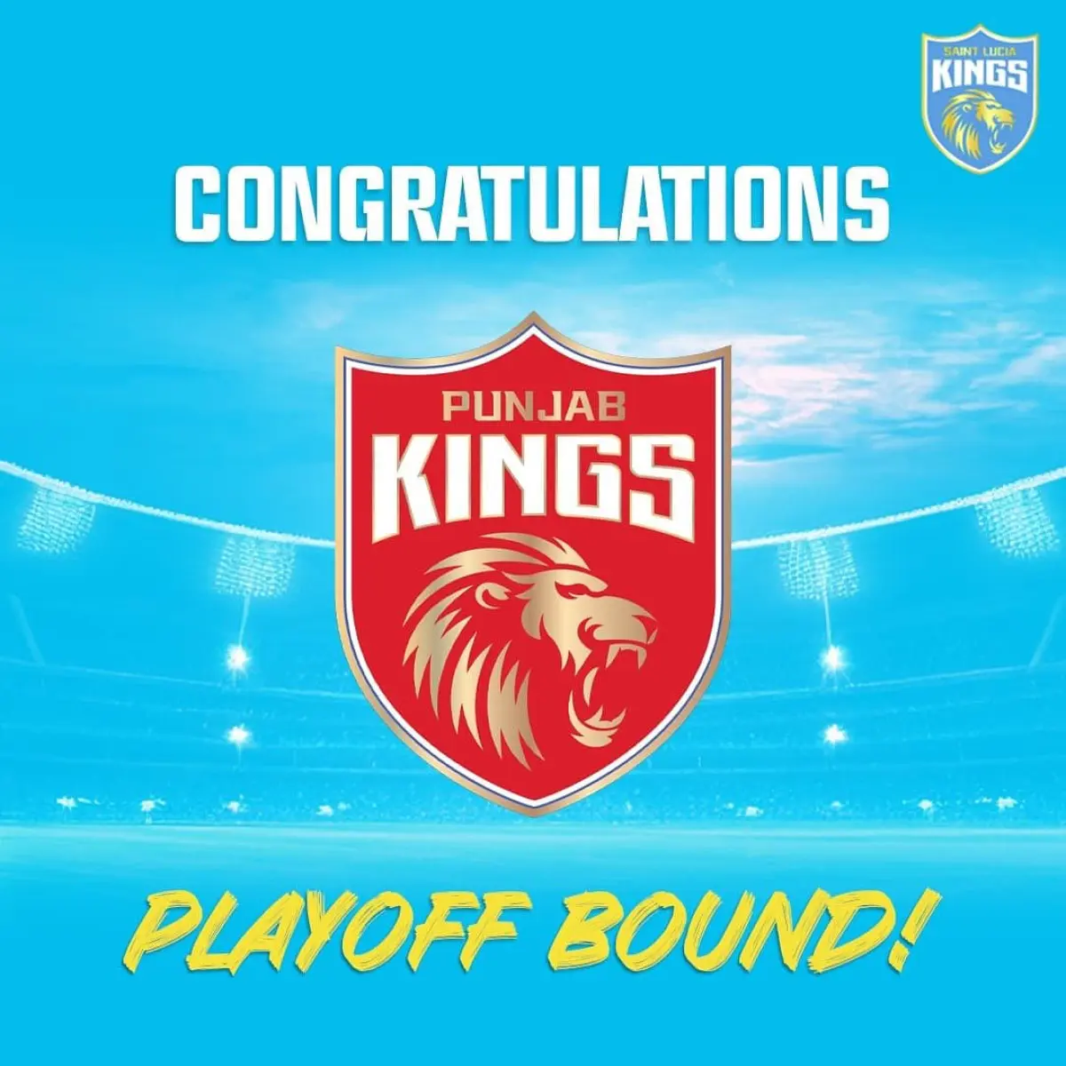Saint Lucia Kings Cheer On Punjab Kings Uplifting social media message as the team pumps energy ahead of CPL25 matches on fire!!!