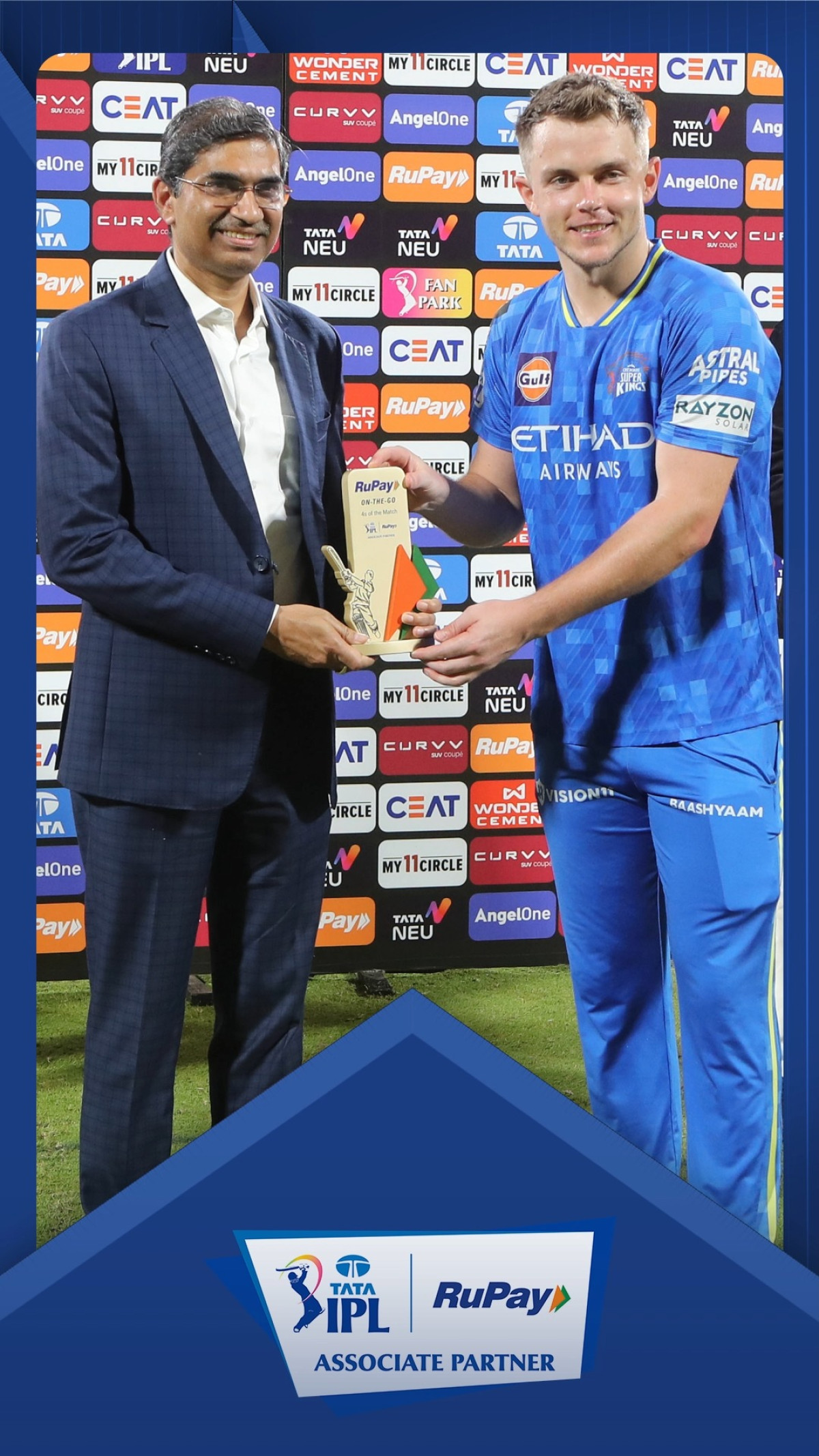Sam Curran Clinches RuPay 4s Award in CSK vs PBKS Clash Sam Curran's boundary blitz secures him RuPay On-the-go 4s award in thrilling IPL duel now