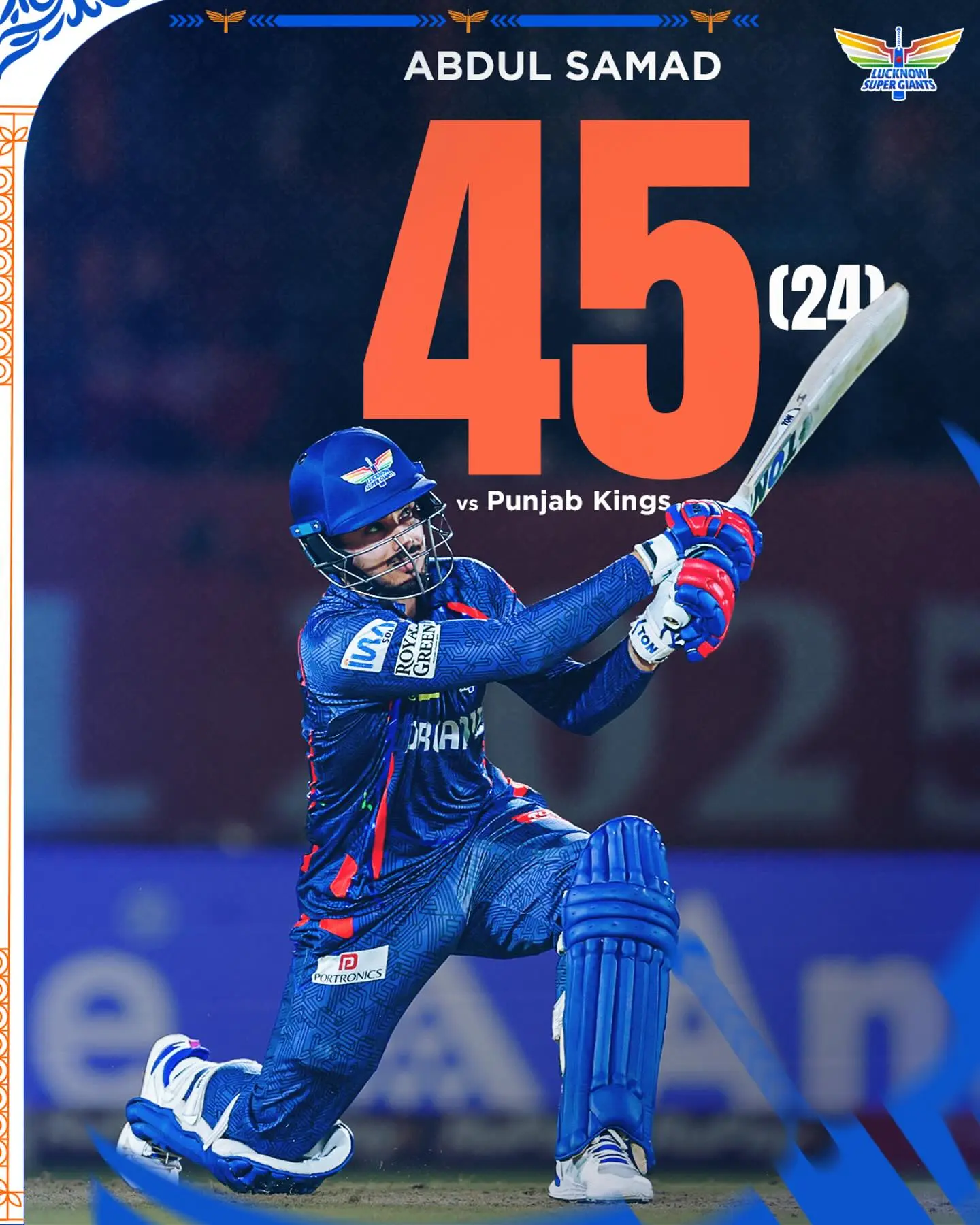 Samad Shines In Lucknow Super Giants’ Action Samad dazzles on field with bold play, igniting cheers and surge of pride among SG fans.!!