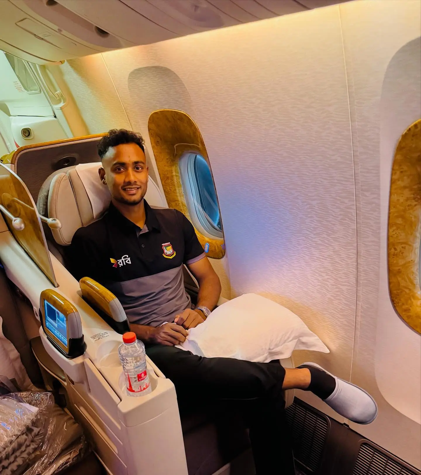 Shoriful Islam Takes Off For UAE Challenge Shoriful Islam departs for UAE with unwavering focus and excitement for his international showdown!