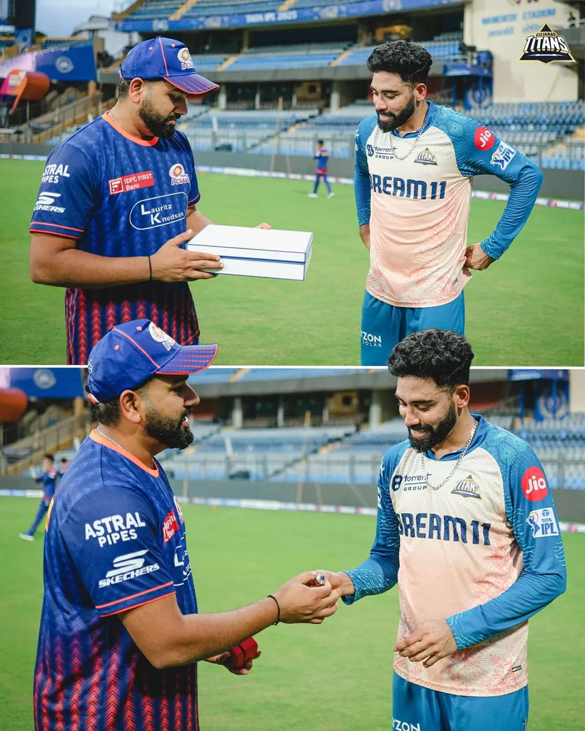 Siraj Awarded Commemorative Token For T20 Triumph Cricket icon receives a token from his bRO, marking an unforgettable milestone on field!!!