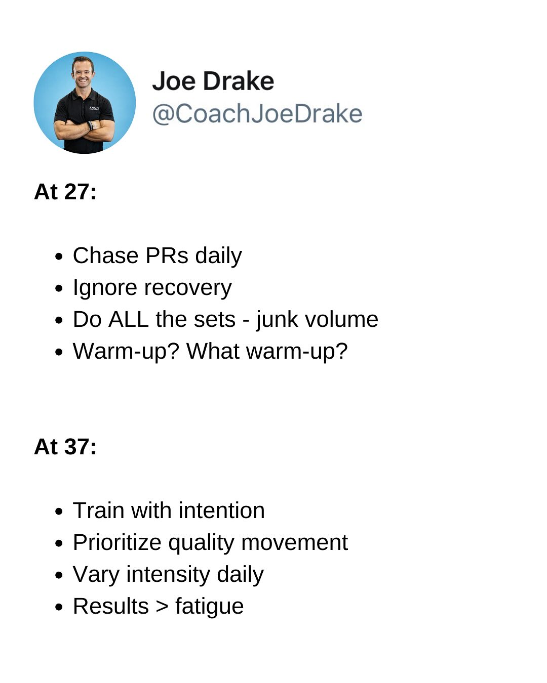 Smart Training With Coach Joe Drake
