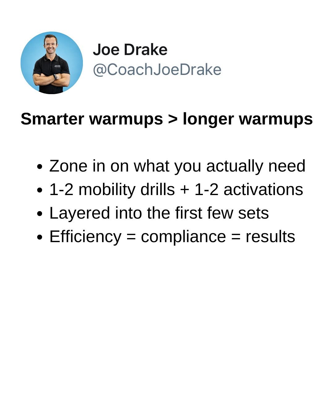 Smart Training With Coach Joe Drake