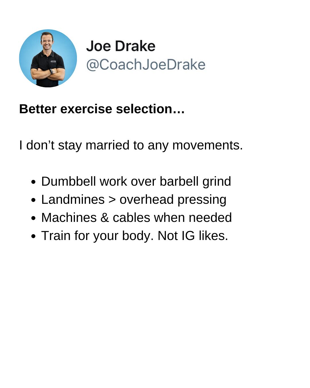 Smart Training With Coach Joe Drake
