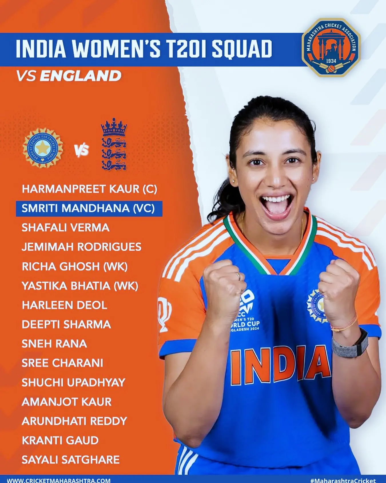 Smriti Mandhana Named Vice-Captain For T20I England Tour Smriti Mandhana named vice-captain for England series, sparking pride in Indian cricket!!