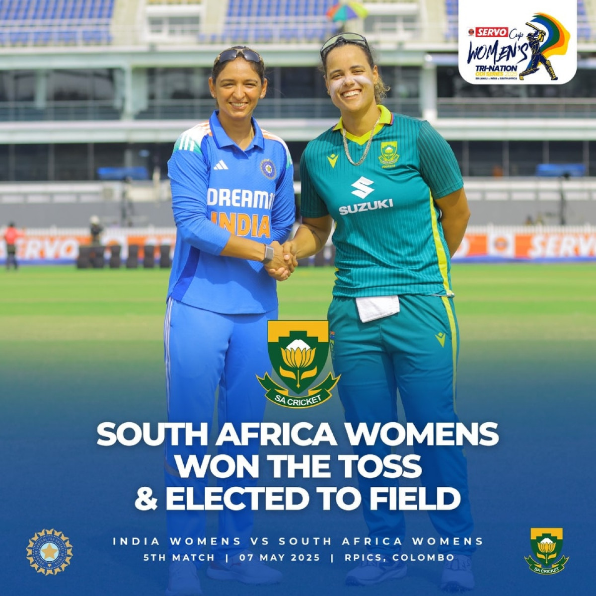 South Africa Fields First In Servo Cup Women’s Tri-Nation During the 5th match, South Africa gains an edge in the Servo Cup after electing to field.