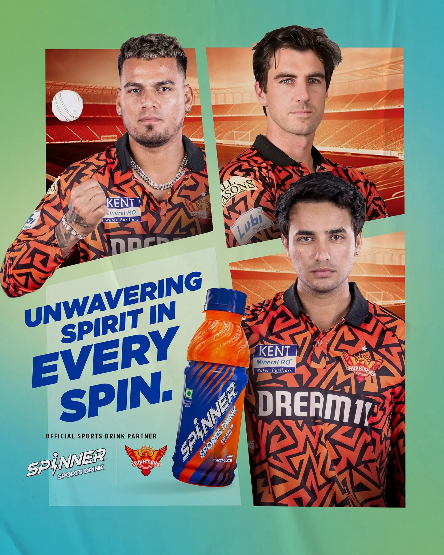 Spinner Sports Drink Ignites SRH Energy Feel the rush of unstoppable energy as SRH ignites play with a game-changing sports drink.