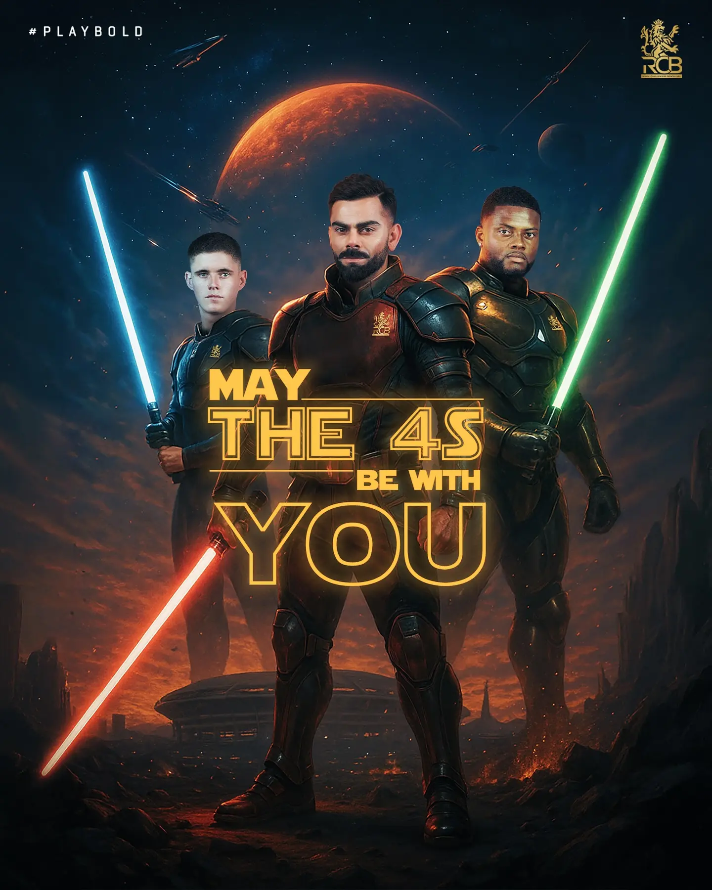 Star Wars Spirit Ignites RCB Boundaries Royal Challengers Bengaluru ignite IPL with cosmic boundaries channeling Star Wars force.!!!