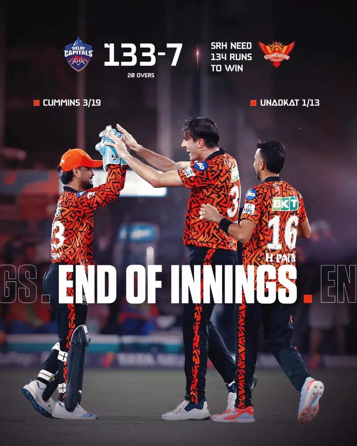 Sunrisers Hyderabad Needs 134 For Crucial Two Points Dynamic pitch action unfolds as SRH battles hard in #TATAIPL2025 to clinch two points live