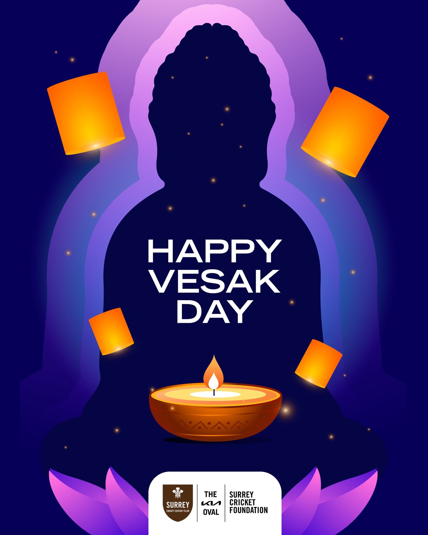 Surrey Cricket Celebrates Vesak Day Honoring global traditions with warm wishes and pure reflections during this sacred event.