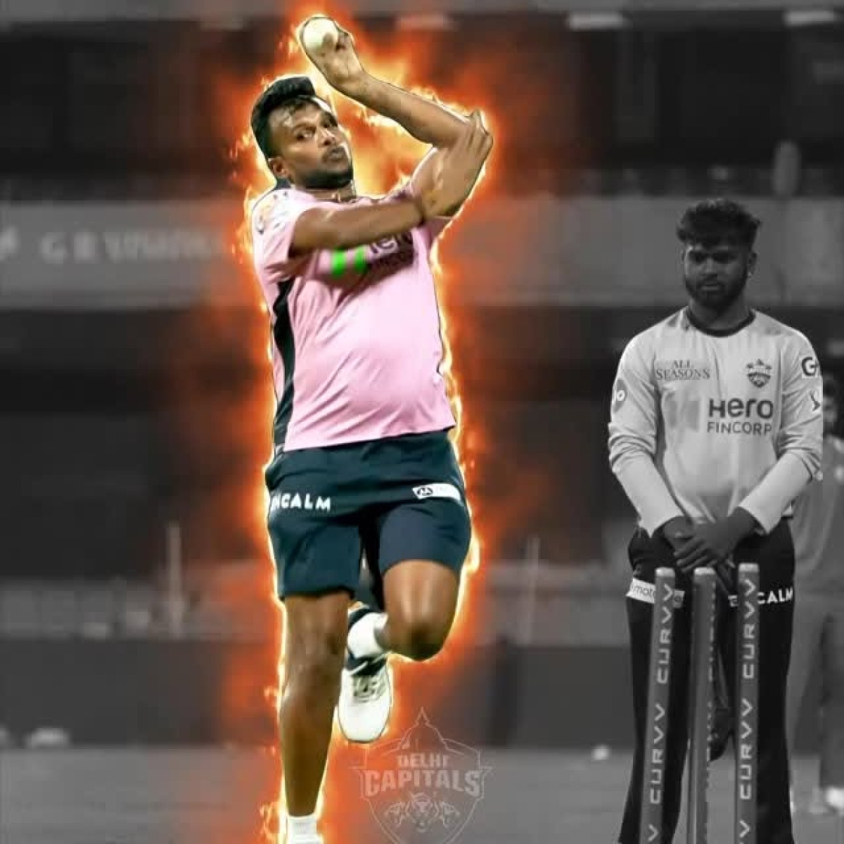 Cricketer T Natarajan delivers fierce on-field energy and skill in an intense DC display!!