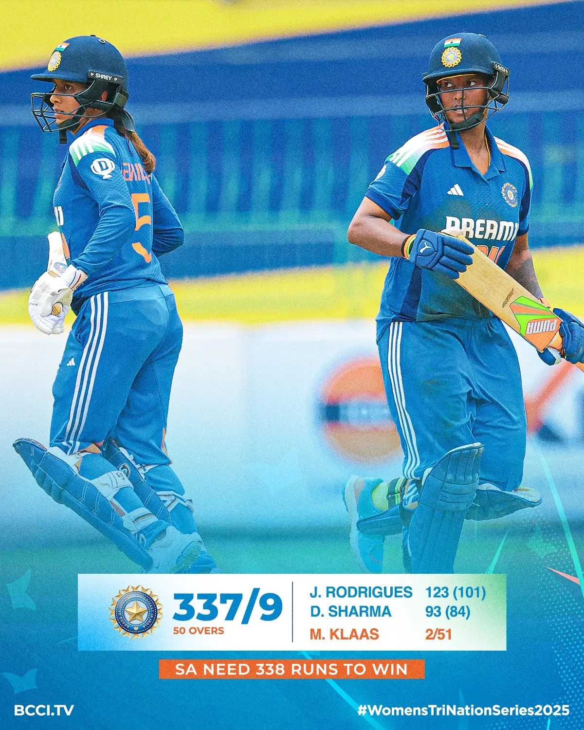 Team India Shines With Stellar Batting Display Dominant scores from key players propel the side forward in a thrilling Women's series update.