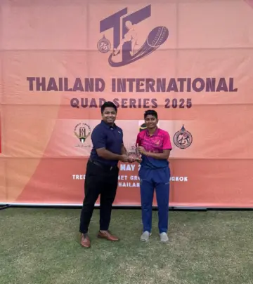 Wicketkeeper-batsman Theertha Satish shines with 109 runs, 5 dismissals in Thailand. 2025!