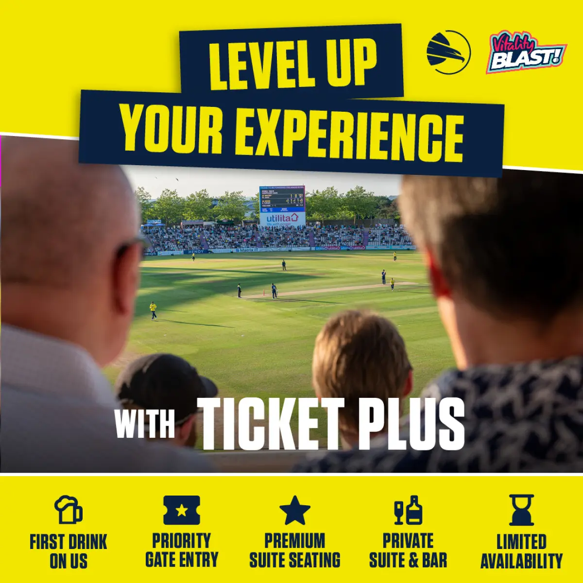 Ticket Plus Elevates T20 Experience at Utilita Bowl Unlock premium access with Ticket Plus and relish a VIP T20 matchday fun at Utilita Bowl!!