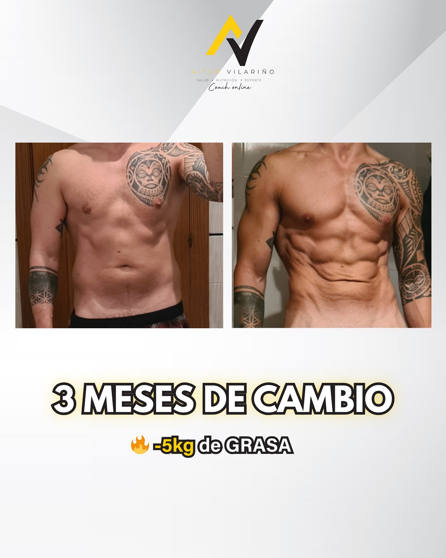 Transformación Real: Menos 5kg, Más Músculo Plan Personalizado garantiza resultados sin hambre ni cardio excesivo, adaptado a tu vida.