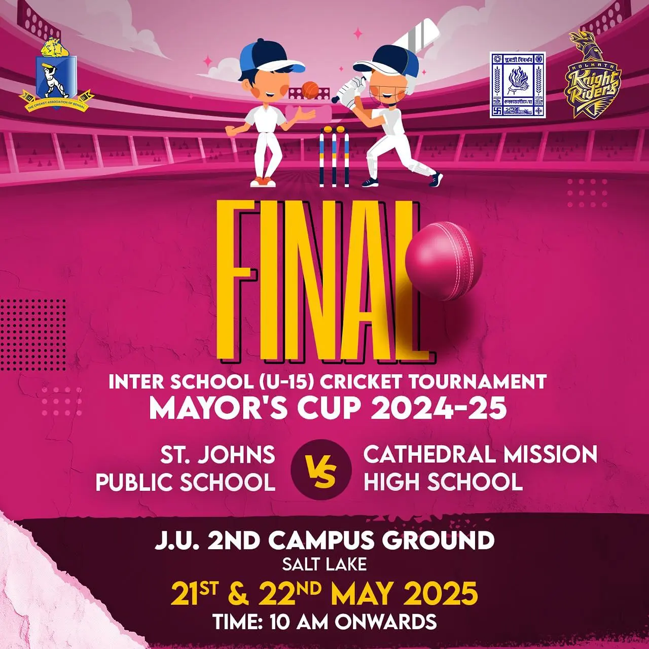 Under-15 Mayor’s Cup Final: St Johns Vs Cathedral Mission Excitement mounts in Salt Lake as under-15 teams clash in the final at JU 2nd Campus - Now.