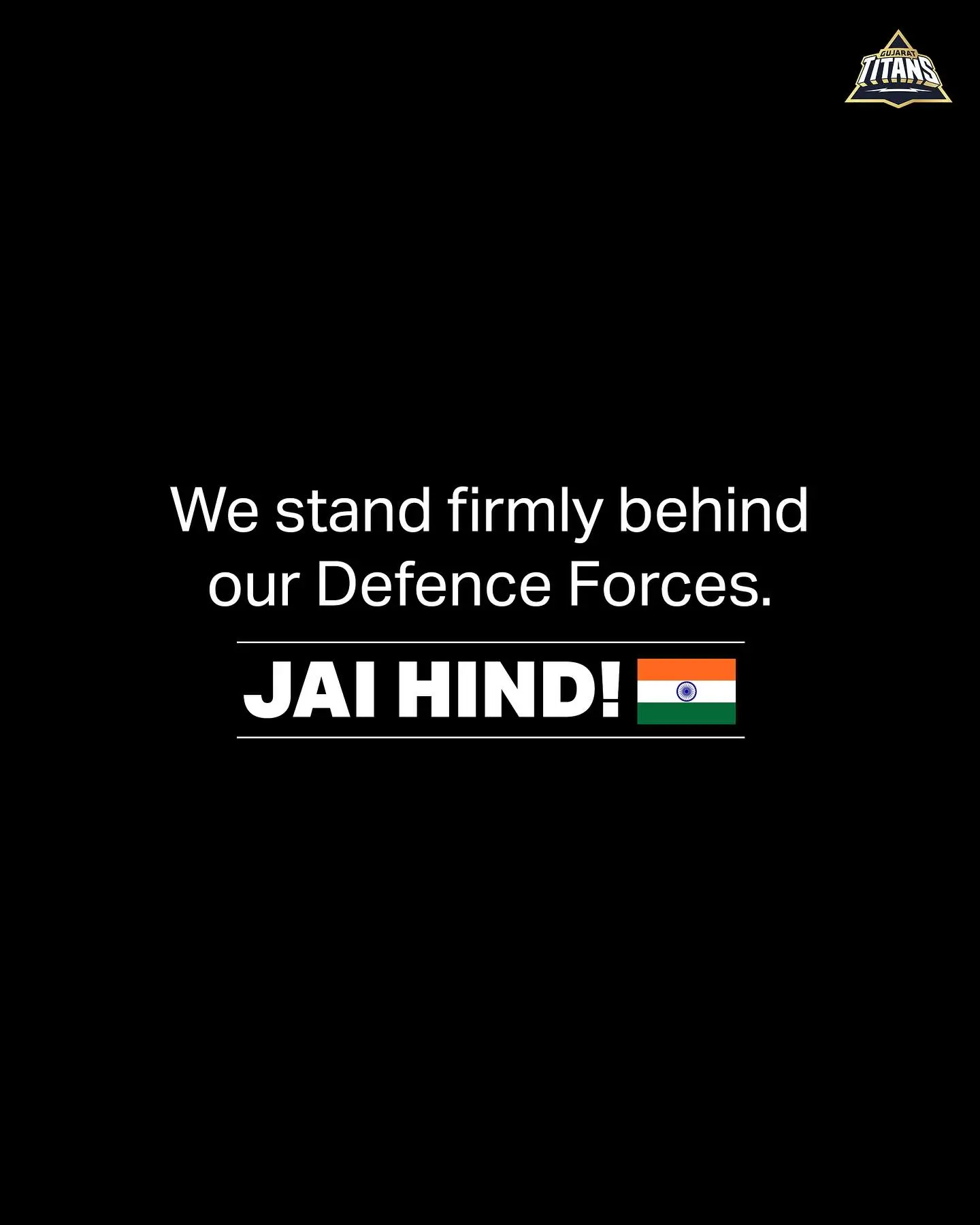 United In Honor: Gujarat Titans Salute Heroes Gujarat Titans honor their heroes in uniform as they unite in pride and patriotic spirit.!!