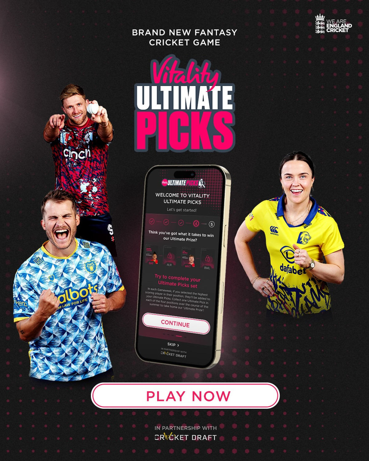 Vitality Ultimate Picks Returns With England Prize Giveaway Join the contest to win a net session and exclusive prizes with an England cricket star!!!