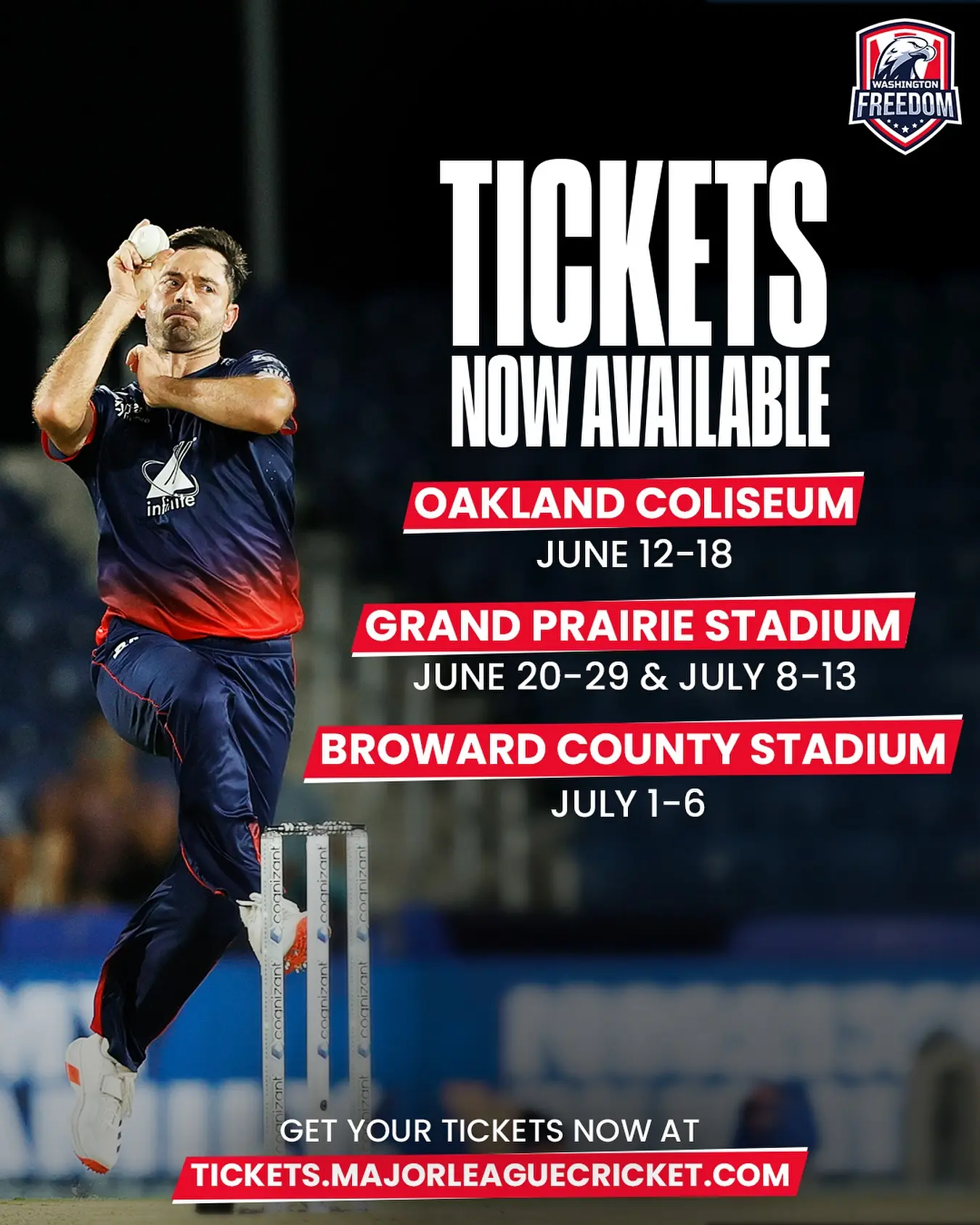 Washington Freedom Invites Fans To MLC2025 Experience live cricket thrills at the stadium as Washington Freedom ignites #MLC2025 now!