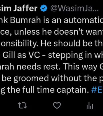 Wasim Jaffer’s Post Sparks Discussion On ENG v IND Clash
