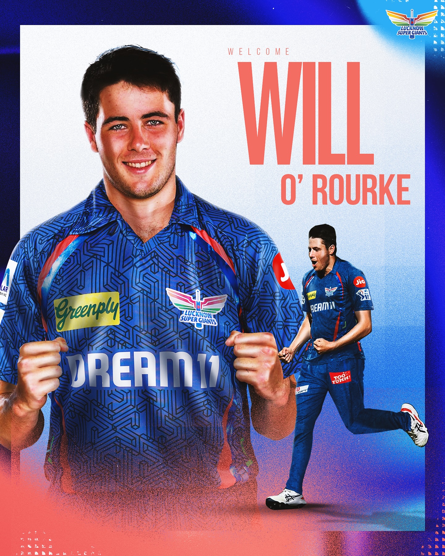 Will O’Rourke Joins Super Giants Squad New Kiwi pacer steps in; Mayank Yadav sidelined, Super Giants bolster bowling attack in win
