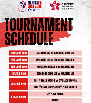 ACC Men’s U16 East Zone Cup Countdown