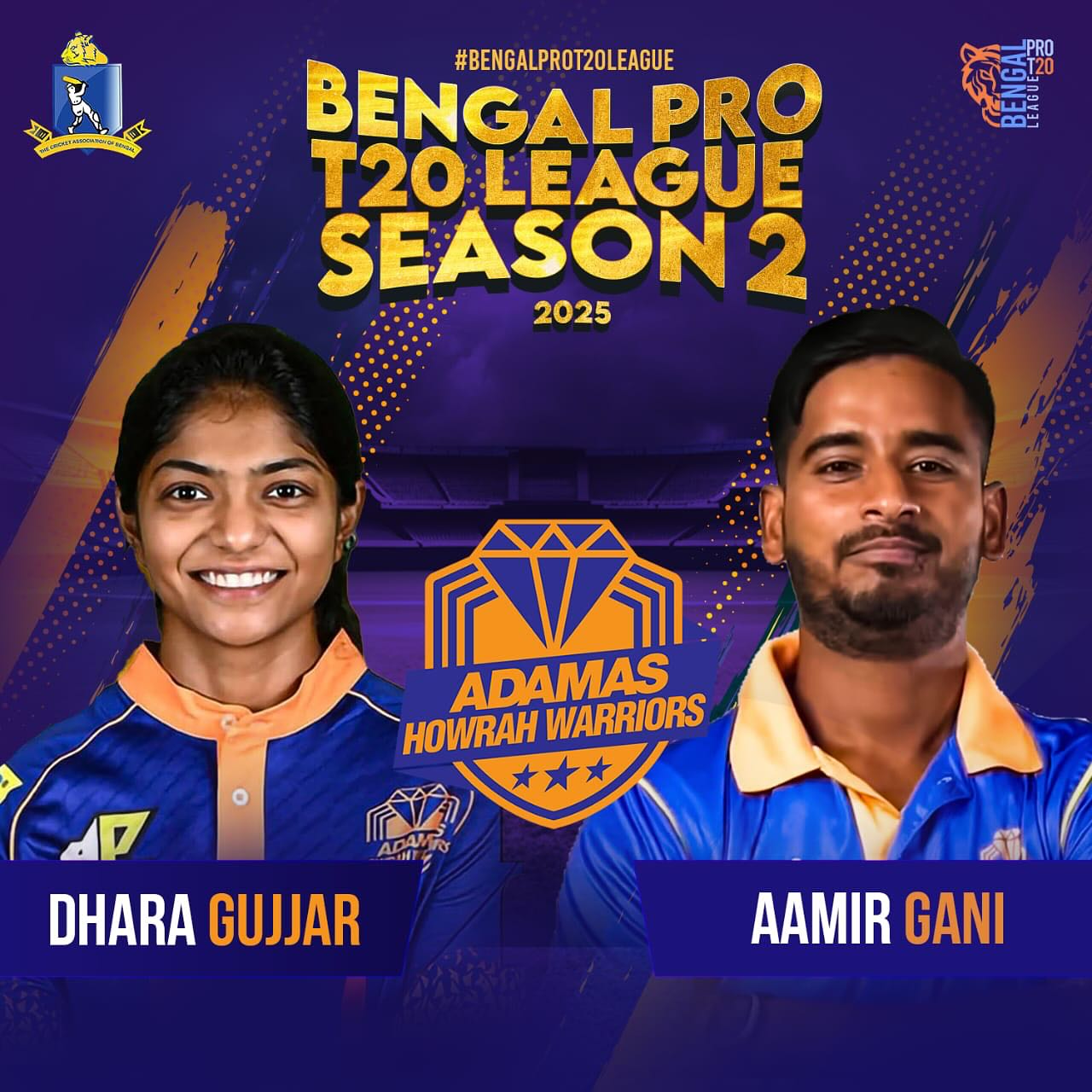 Adamas Howrah Warriors Set Sights On Season 2 Triumph After a fifth-place finish, Warriors seek redemption in Bengal Pro T20 League Season 2! Go