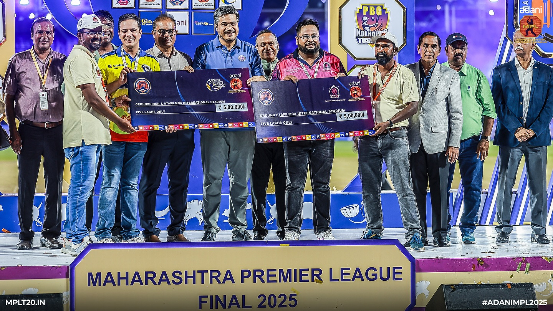 Adani MPL Ground Staff Applauded For Commitment Honoring hidden heroes behind Adani MPL, tireless work fueling cricket passion every day!!