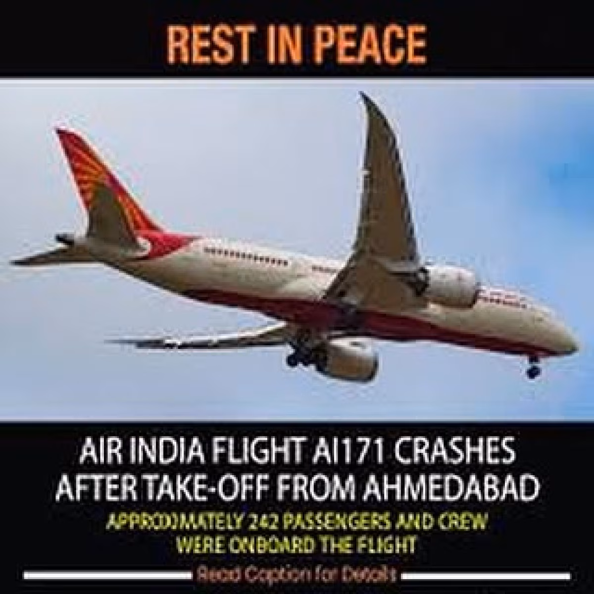 AI171 Crash Ahmedabad: Deepest Condolences Offered Ahmedabad-Gatwick crash shocks the nation; heartfelt condolences extend to all affected.!