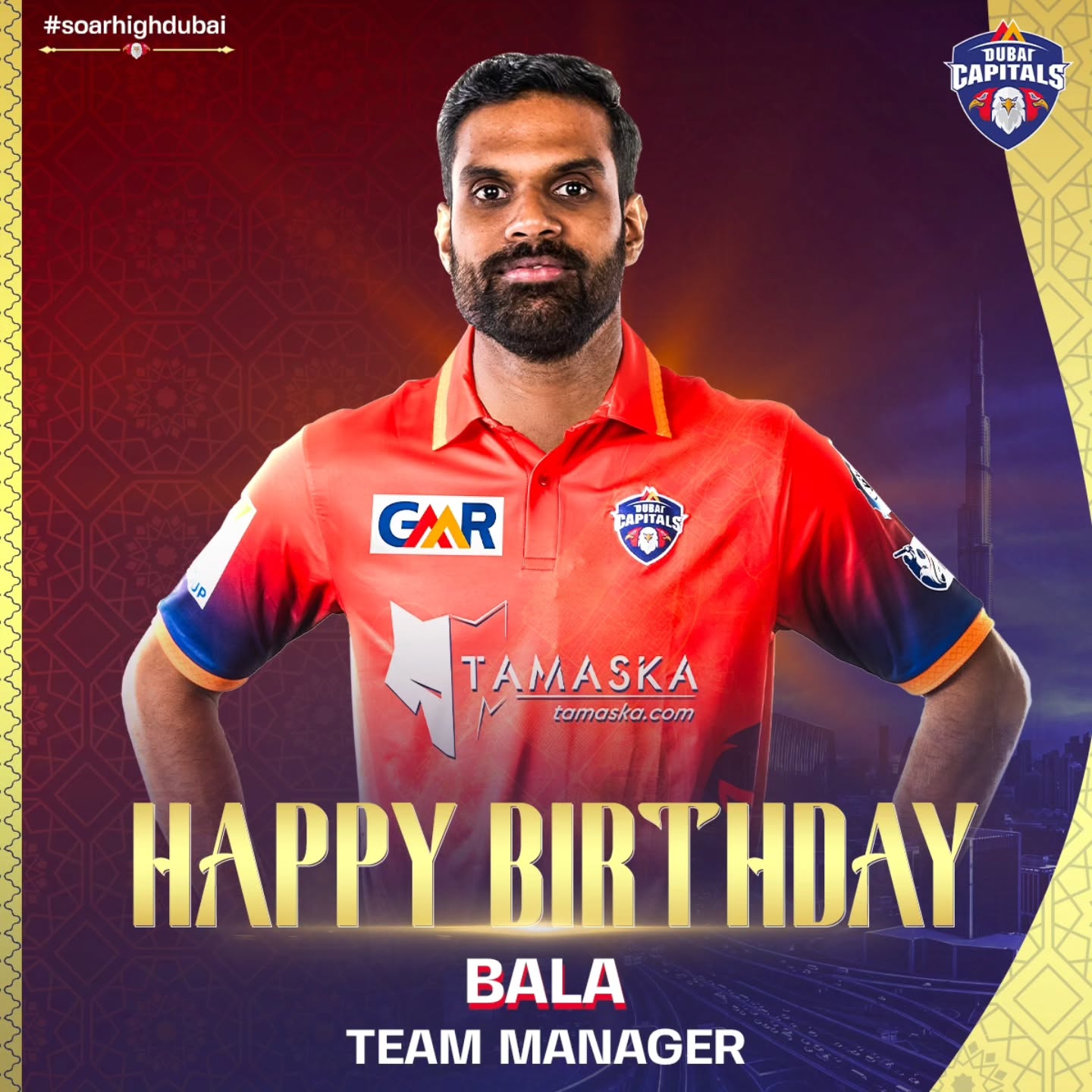 Bala’s Birthday Celebrates Dubai Capitals’ Team Spirit