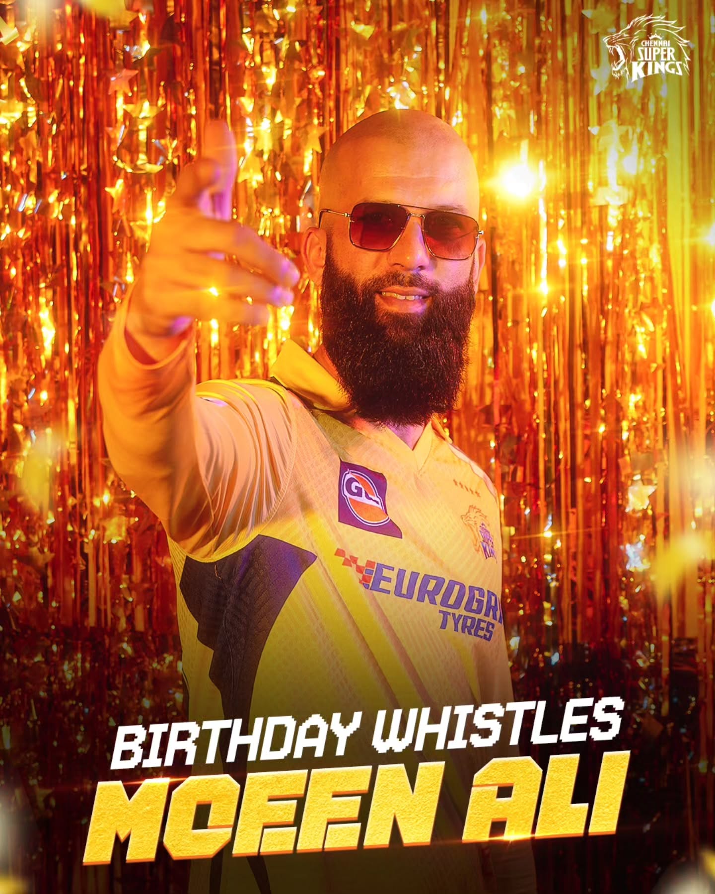 Birthday Cheers for Ali Bhai and Chennai Super Kings Wishing you power, happiness, and Yellove on a memorable Super Birthday for CSK! Cheers!!!
