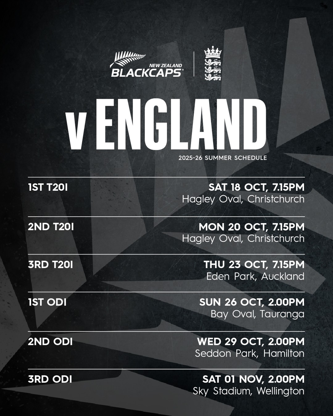 Blackcaps Set For Aotearoa Summer Cricket
