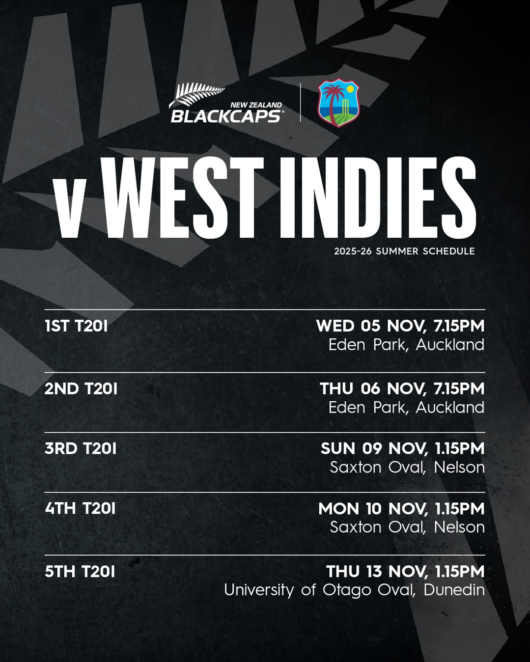 Blackcaps Set For Aotearoa Summer Cricket