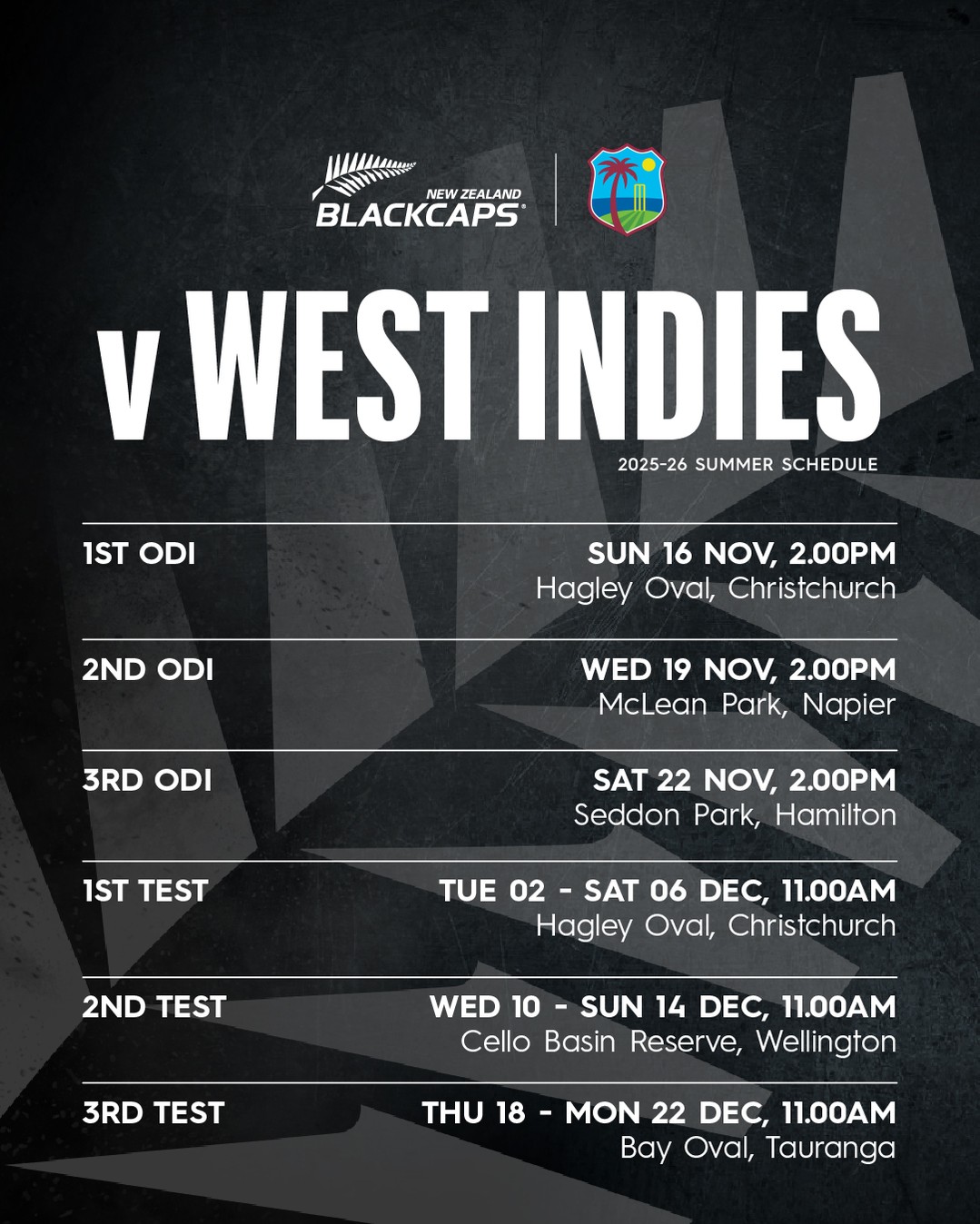 Blackcaps Set For Aotearoa Summer Cricket