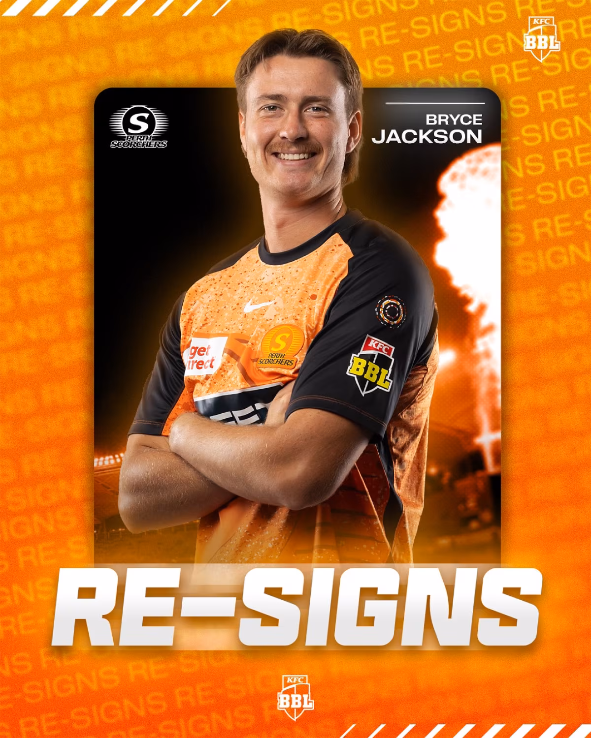 Bryce Jackson Re-Signs For BBL15 With Scorchers Young fast bowler Bryce Jackson re-signs with Scorchers for BBL15, raising fan excitement!