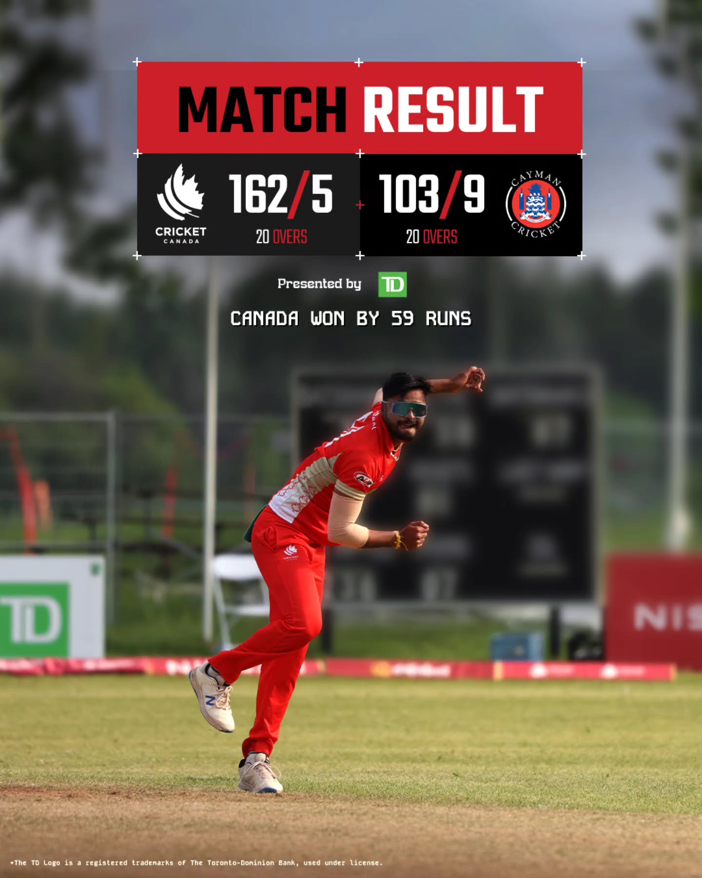 Canada Clinches 59-Run Victory Against Cayman Islands Bowlers dominate as Canada’s cricket team triumphs in a crucial T20 qualifier match today!