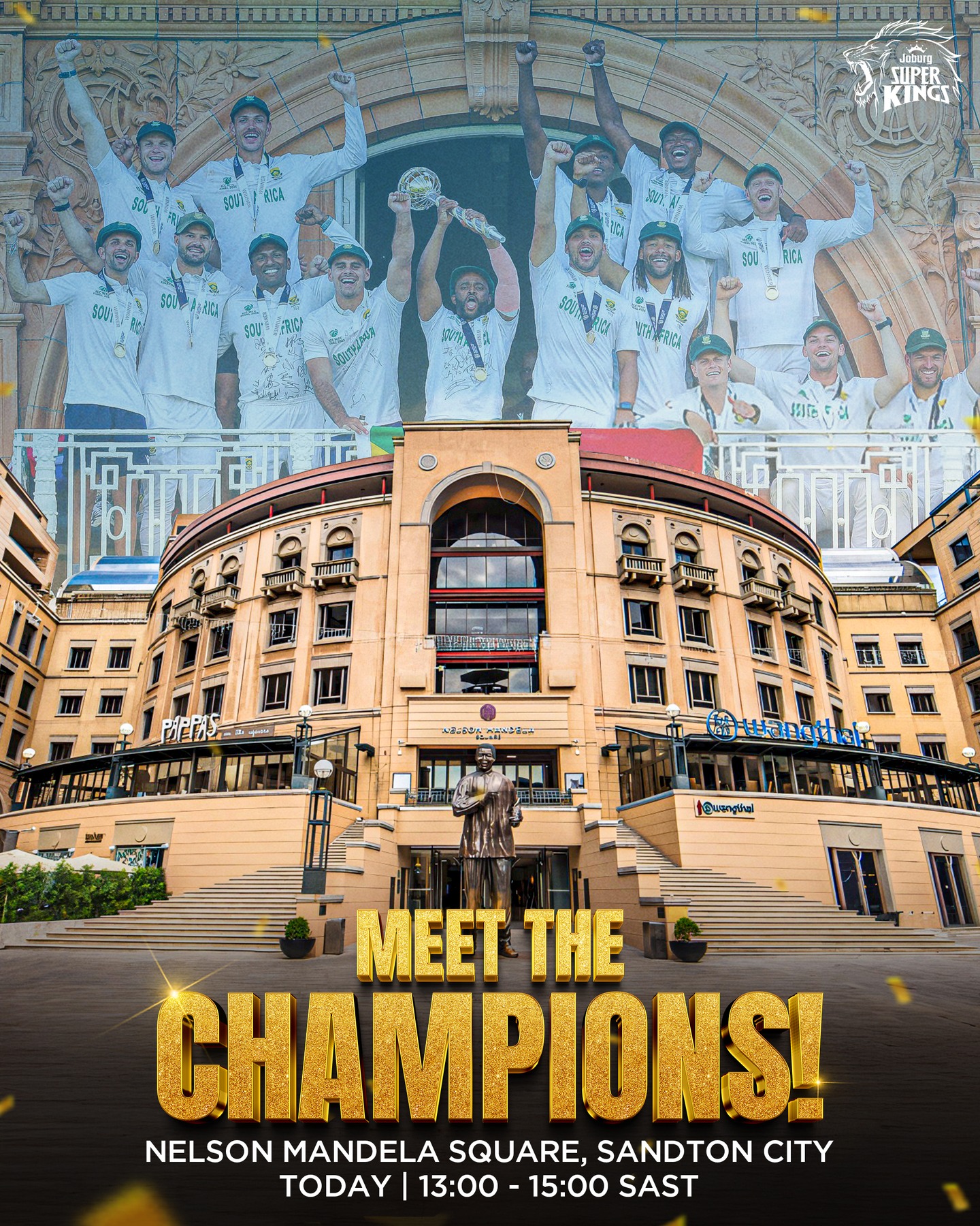 Celebrate With the Champions at Joburg Super Kings Join the spirit of South Africa as the Test cricket kings unite for a festive, memorable celebration.