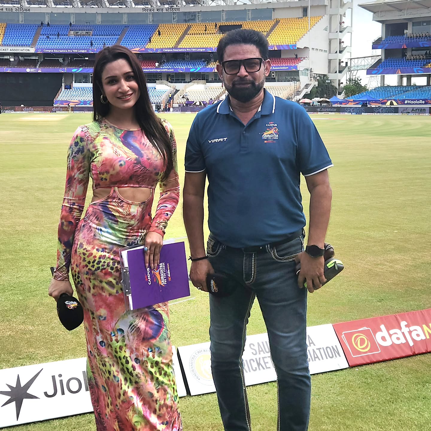 Seasoned voice Chetan Sharma sparks vibrant vibes in Rajkot at the Saurashtra T20 clash!!!