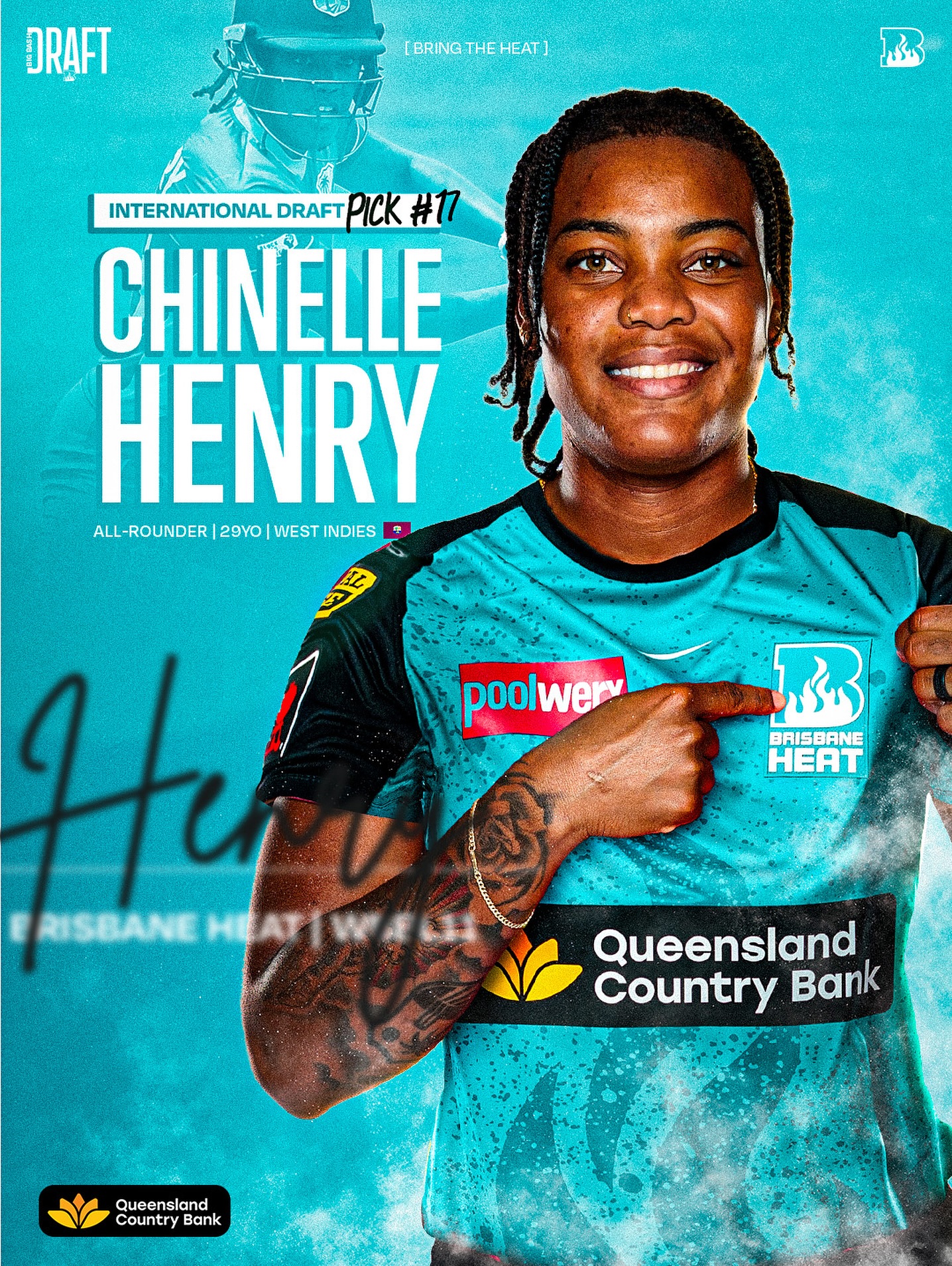 Chinelle Henry Joins Brisbane Heat Brisbane Heat bolsters their squad with versatile West Indies talent in WBBL11 draft. Now!