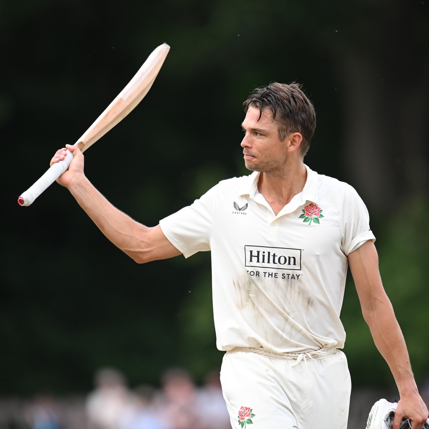 Chris Green Shines With Top-Class Innings Lancashire heroes cheer as Chris Green dazzles with a stellar innings, lighting the pitch.