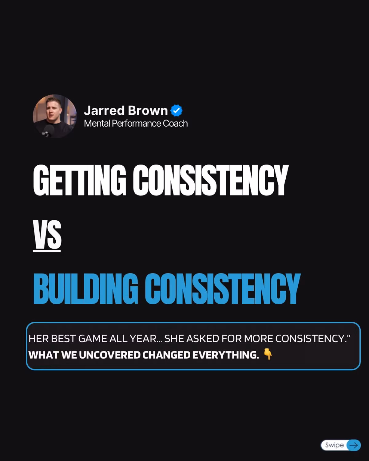 Jarred Brown reveals how mental focus and consistency drive top athletic performance daily.